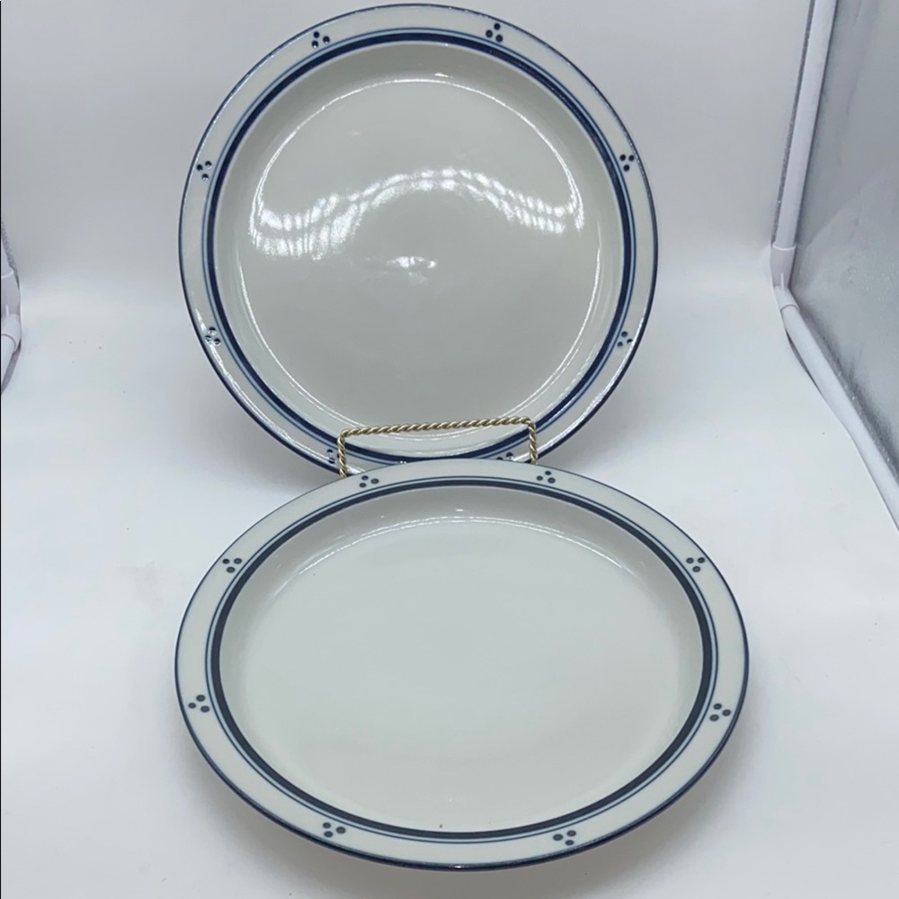 2 Dansk Bistro Fredriksborg Blue Dinner Plates